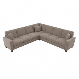 Bush Furniture Stockton 111inW L-Shaped Sectional Couch, Tan, Standard Delivery
