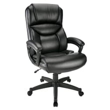 Load image into Gallery viewer, Realspace Fennington Bonded Leather High-Back Executive Office Chair, Black, BIFMA Compliant
