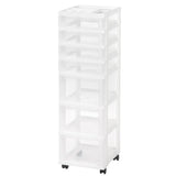 Iris Rolling Plastic 7-Drawer Storage Cart, 42 1/8in x 12 1/16in x 14 1/4in, White