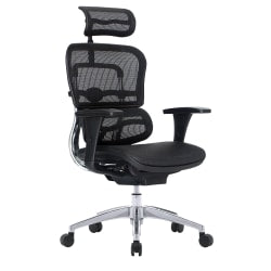 WorkPro 12000 Series Ergonomic Mesh High-Back Executive Chair, Black/Chrome, BIFMA Compliant