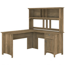 Load image into Gallery viewer, Bush Furniture Salinas 60inW L-Shaped Desk With Hutch, Reclaimed Pine, Standard Delivery