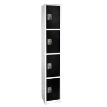 Load image into Gallery viewer, Alpine AdirOffice 4-Tier Steel Locker, 72inH x 12inW x 12inD, Black