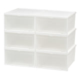 IRIS Stacking Mens Shoe Storage Containers, 6 5/8in x 12in x 13 1/4in, White, Case Of 6