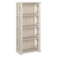 Load image into Gallery viewer, Bush Business Furniture Homestead 67inH 4-Shelf Farmhouse Bookcase, Linen White Oak, Standard Delivery