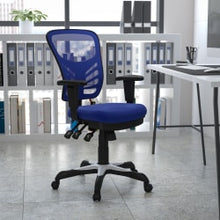 Load image into Gallery viewer, Flash Furniture Ergonomic Mesh Mid-Back Swivel Task Chair, Blue/Black