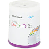 Memorex Inkjet Printable DVD+R Disc Spindle, Pack Of 100