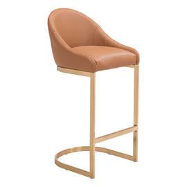 Zuo Modern Scott Bar Chair, Gold/Tan