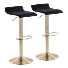 Load image into Gallery viewer, LumiSource Ale Adjustable Bar Stools, Black/Gold, Set Of 2 Stools
