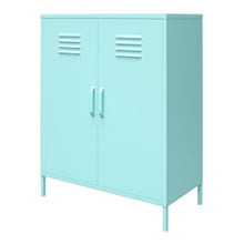 Load image into Gallery viewer, Ameriwood Home Cache 2-Door Metal Locker Storage Cabinet, 40inH x 31-1/2inW x 15-3/4inD, Mint