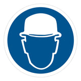 Tape Logic Durable Circle Safety Labels, DSL512, 2in, Wear Head Protection, Roll Of 25 Labels