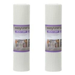Duck Brand 281877 Select Grip EasyLiner Non-Adhesive Shelf And Drawer Liner, 20in x 24ft, White, Pack Of 2 Rolls