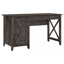 Load image into Gallery viewer, Bush Furniture Key West 54inW Computer Desk With Keyboard Tray And Storage, Dark Gray Hickory, Standard Delivery