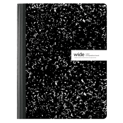 Office Depot Brand Composition Books, 7-1/2in x 9-3/4in, Wide Ruled, 100 Sheets, Black/White, Pack Of 12 Notebooks