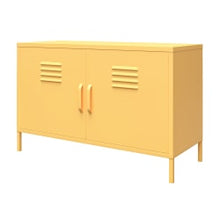 Load image into Gallery viewer, Ameriwood Home Cache 2-Door Metal Locker Accent Cabinet, 25-1/4inH x 39-3/8inW x 15-3/4inD, Yellow
