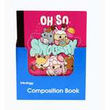 Inkology Composition Books, Smooshy Mushy, 7-1/2in x 9-3/4in, College Ruled, 200 Pages (100 Sheets), Assorted Designs, Pack Of 12 Books
