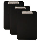 Office Depot Brand Acrylic Clipboard, 9in x 12-1/2in, Black, Pack Of 3