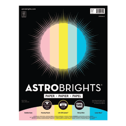 Astrobrights Color Multi-Use Printer & Copy Paper, 1 Ream, Assorted Colors, Letter (8.5in x 11in), 500 Sheets Per Ream, 24 Lb, 94 Brightness