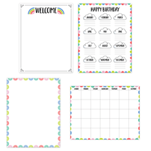 Load image into Gallery viewer, Creative Teaching Press Rainbow Doodles Classroom Essentials Charts, 22in x 17in, Multicolor, Pack Of 4 Charts