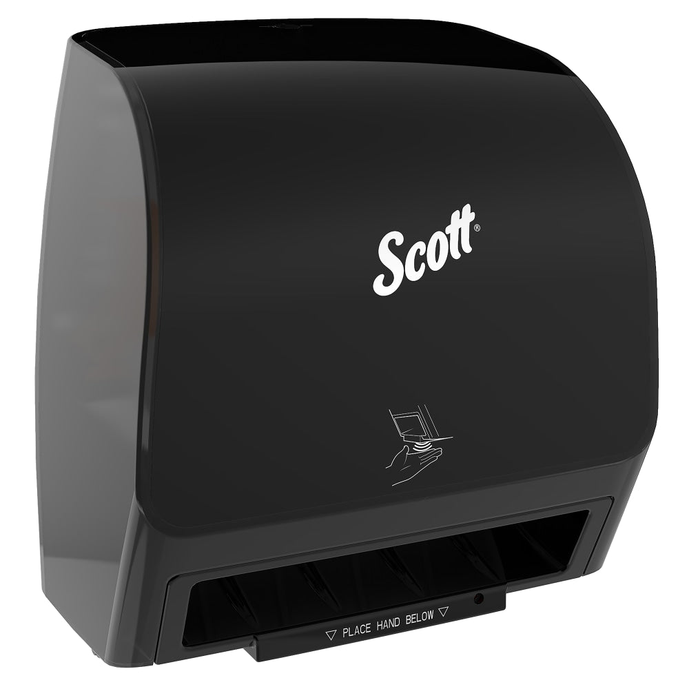 Scott Electronic Slimroll Towel Dispenser, Black, for Scott Pink Core Towels, 11.8in x 12.35in x 7.25in (Qty 1)