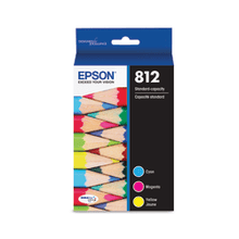 Load image into Gallery viewer, Epson 812 DuraBrite Ultra Cyan, Magenta, Yellow Ink Cartridges, Pack Of 3, T812520-S