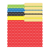 Top Notch Teacher Products Mini File Folders, 4in x 6in, Assorted Polka Dots, 6 Packs Of 25