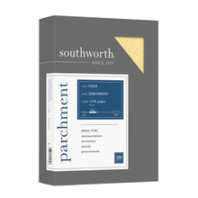 Load image into Gallery viewer, Southworth Parchment Specialty Paper, 8 1/2in x 11in, 24 Lb., Gold, Pack Of 500