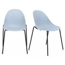 Load image into Gallery viewer, Eurostyle Tayte Stacking Side Chairs, Blue/Matte Black, Set Of 2 Chairs