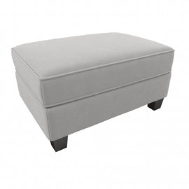 Bush Furniture Stockton Storage Ottoman, Light Gray Microsuede Fabric, Standard Delivery