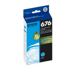 Epson 676XL DuraBrite Cyan Ultra-High-Yield Ink Cartridge, T676XLXL220-S