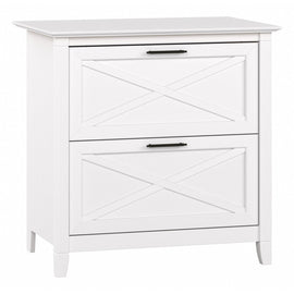 Bush Business Furniture Key West 20inD Lateral 2-Drawer File Cabinet, Pure White Oak, Delivery