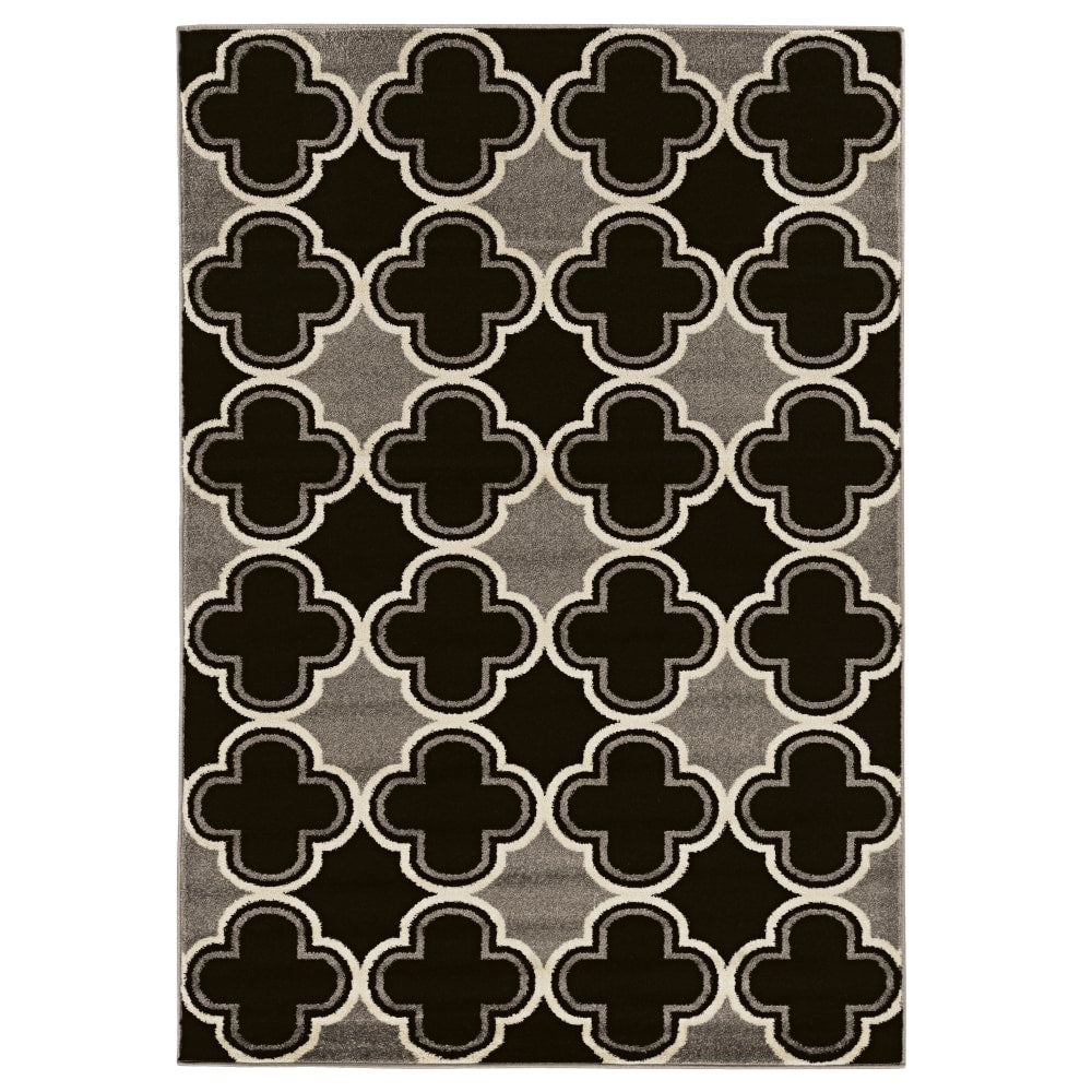 Linon Honora Area Rug, 2ft x 3ft, Branson Black/Gray