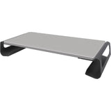 Kantek Contemporary Monitor Riser - 3.2in Height x 22in Width x 9.8in Depth - Steel, Medium Density Fiberboard (MDF) - Black, Gray
