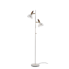Load image into Gallery viewer, Adesso Brunswick Floor Lamp, 65inH, White And Antique Brass Shade/White Base