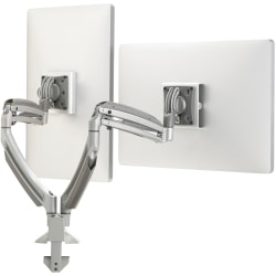 Chief Kontour K1D Dynamic Dual Monitor Arm Desk Mount - For Displays 10-38in - Silver - Height Adjustable - 2 Display(s) Supported - 10in to 30in Screen Support - 50 lb Load Capacity - 75 x 75, 100 x 100 - VESA Mount Compatible - 1 Each