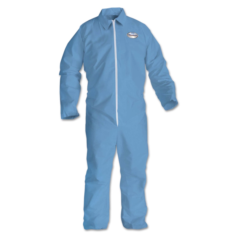 Kimberly-Clark Professional KleenGuard A65 Flame-Resistant Coveralls, 4XL, Blue, Pack Of 21 Coveralls