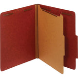 Pendaflex 1-Divider Pressboard Classification Folders, 2/5in Tab Cut, Right Tab Position, 1 3/4in Expansion, Letter Size, Red, Box Of 10