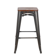 Load image into Gallery viewer, Eurostyle Danne-C Counter Stools, Antique Black/Walnut, Set Of 4 Stools