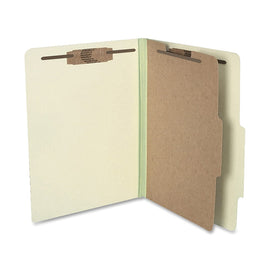 ACCO Durable Pressboard Classification Folders, Letter Size, 2in Expansion, 1 Partition, 60% Recycled, Leaf Green, Box Of 10