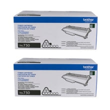 Load image into Gallery viewer, Brother TN-750 Black High Yield Toner Cartridges, Pack Of 2