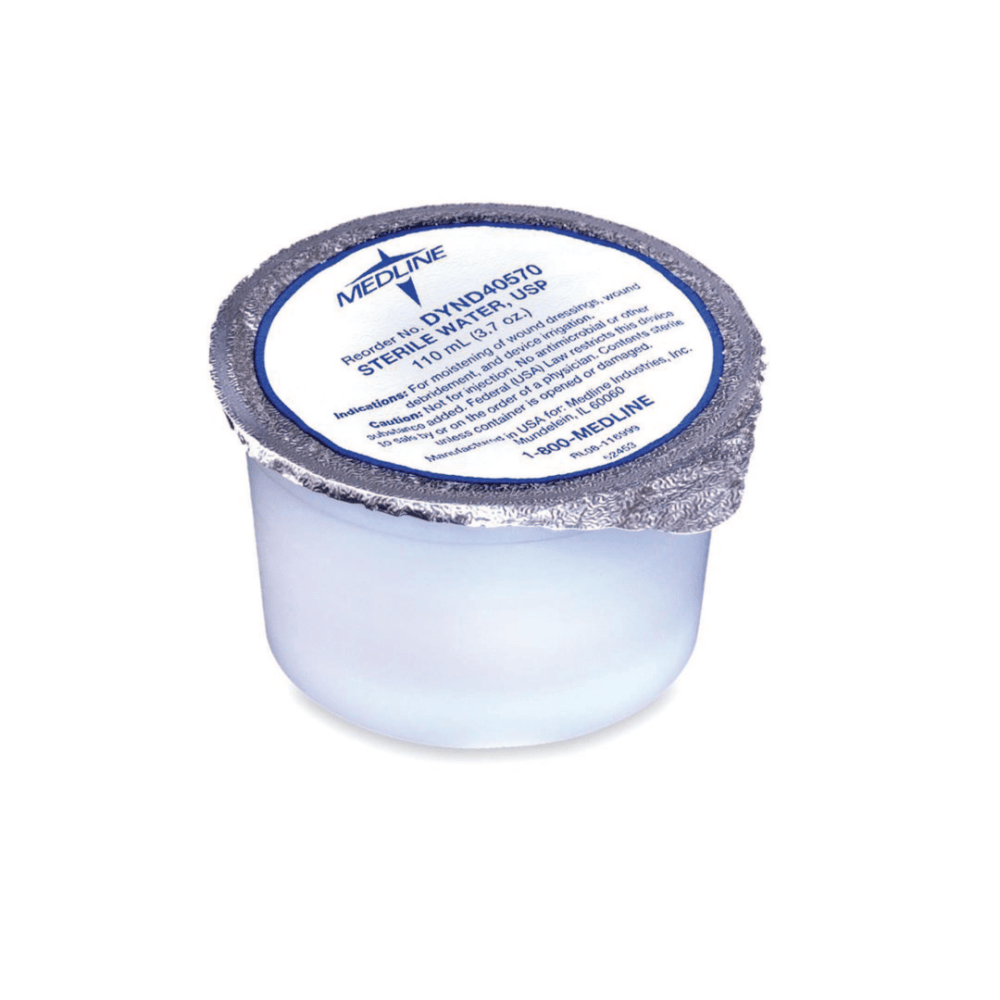 Medline Sterile Water Solution, 110 mL, Case Of 48