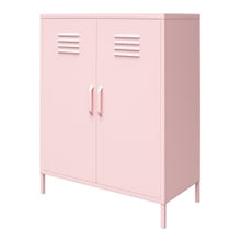 Load image into Gallery viewer, Ameriwood Home Cache 2-Door Metal Locker Storage Cabinet, 40inH x 31-1/2inW x 15-3/4inD, Pink