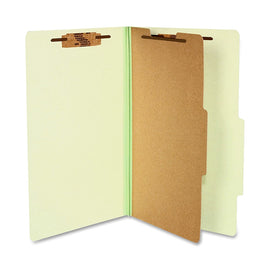 ACCO Durable Pressboard Classification Folders, Legal Size, 2in Expansion, 1 Partition, 60% Recycled, Leaf Green, Box Of 10