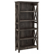 Load image into Gallery viewer, Bush Business Furniture Key West 66inH 5-Shelf Bookcase, Dark Gray Hickory, Standard Delivery