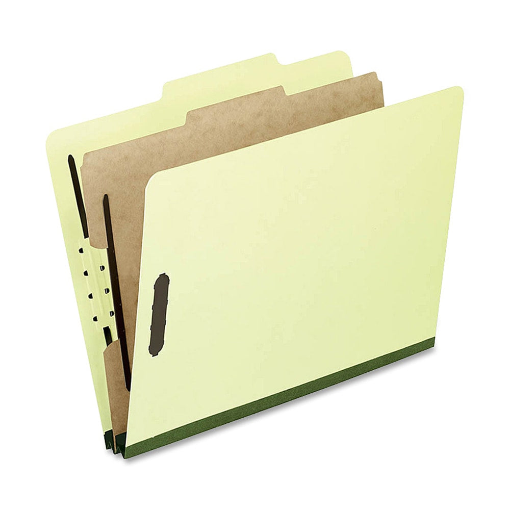 Oxford Pressboard Classification Folders, Letter Size, 2in Expansion, 1 Divider, Gray/Green, Box Of 10