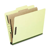 Oxford Pressboard Classification Folders, Letter Size, 2in Expansion, 1 Divider, Gray/Green, Box Of 10