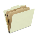 Oxford Pressboard Classification Folders, Letter Size, 2in Expansion, 2 Dividers, Gray/Green, Box Of 10