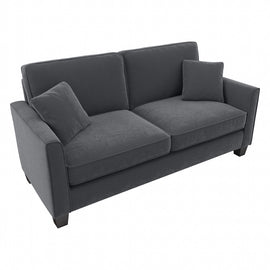 Bush Furniture Flare Microsuede Fabric Sofa, 35-3/4inH x 73inW x 33-1/2inD, Dark Gray, Standard Delivery