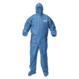 Kimberly-Clark Professional A60 Hooded And Booted Coveralls With Elastic Wrists, X-Large, Blue, Pack Of 24