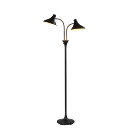 Adesso Ascot 2-Light Floor Lamp, 70-1/2inH, Black
