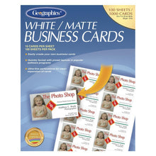 Load image into Gallery viewer, Geographics Inkjet, Laser Print Business Card - 3 1/2in x 2in - 65 lb Basis Weight - Matte - 100 / Pack - White